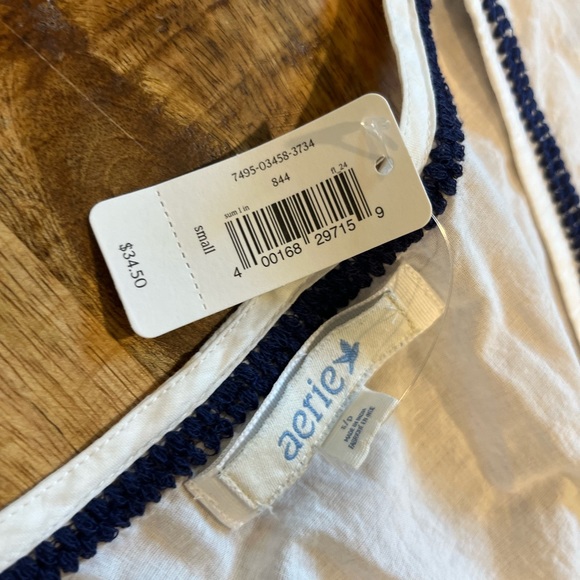Aerie Embroidered Detail VNeck Dress Size Small NWT - Picture 2 of 4
